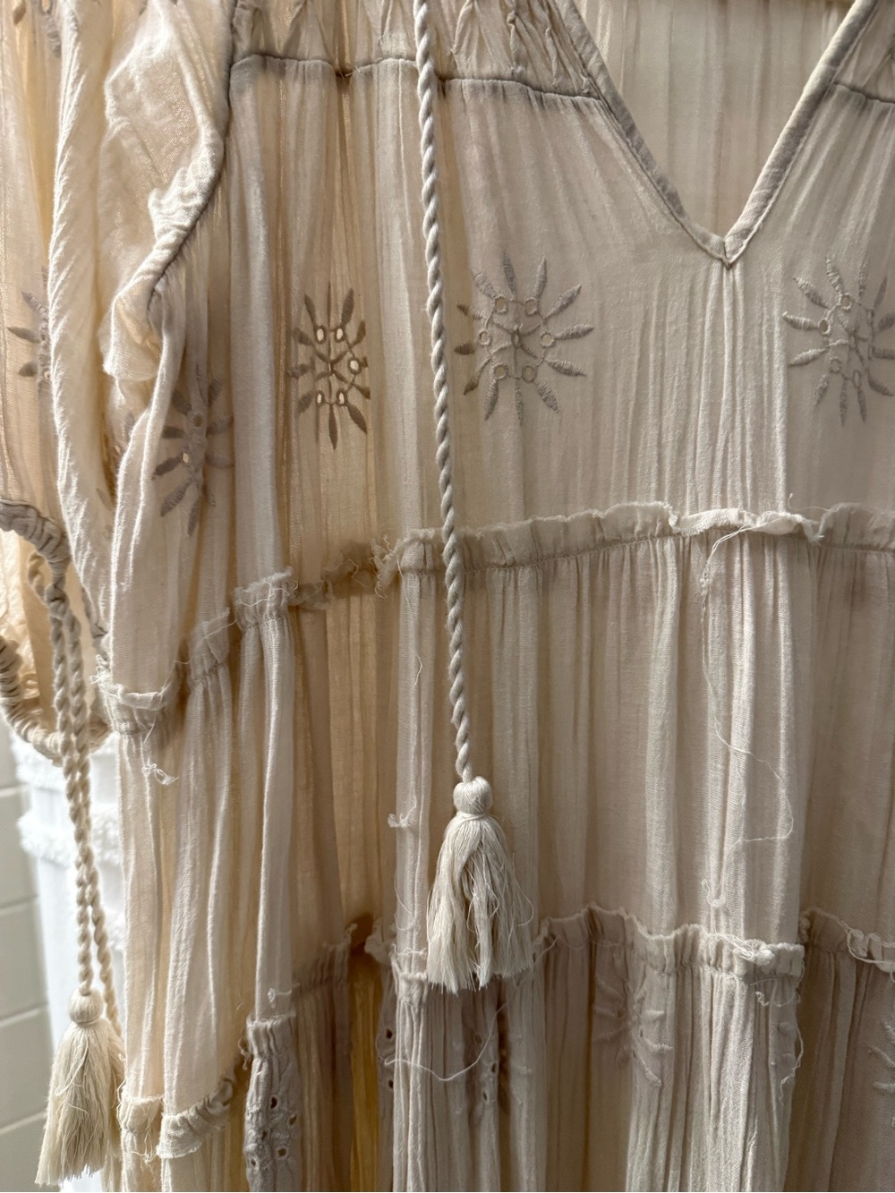 Free People Celestial Skies MIDI Boho Cotton Dress Size M - Picture 4 of 6